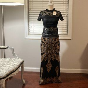 Boho Skirt, never worn, size medium, Excellent condition Brown and black